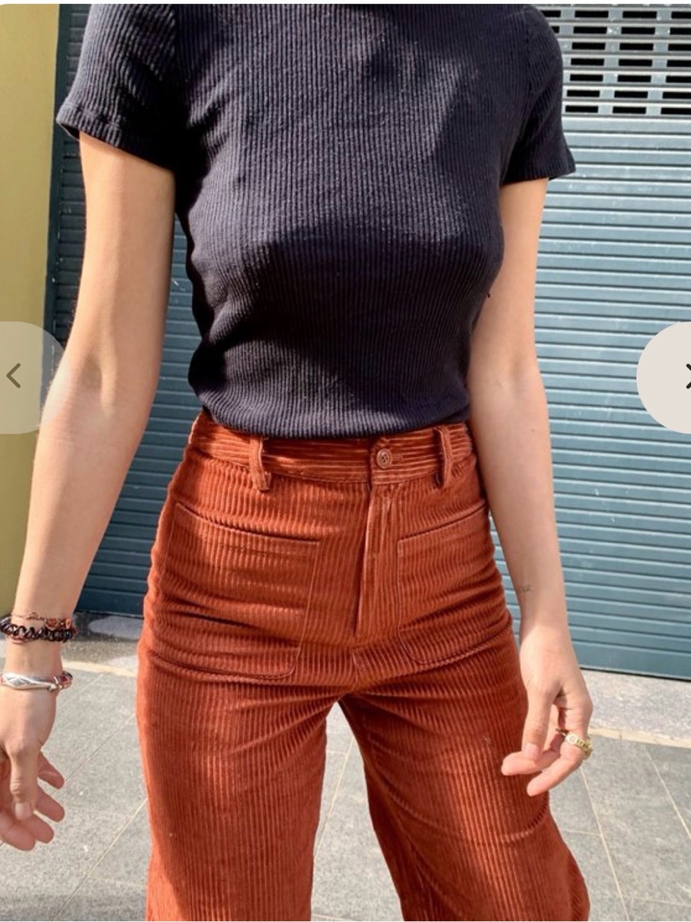 Ulla Johnson Cord Pants Copper High Rise Wide Leg size 8 Corduroy Designer - Picture 2 of 12